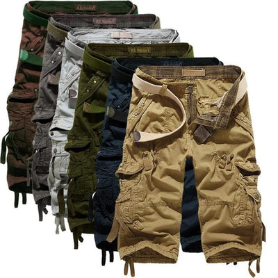 Camo Carg Work Shorts Man Military Short pants Men's Classic Cargo Shorts Twill Relaxed Fit Outdoor Casual Short Pants- FIVE TIGERS 