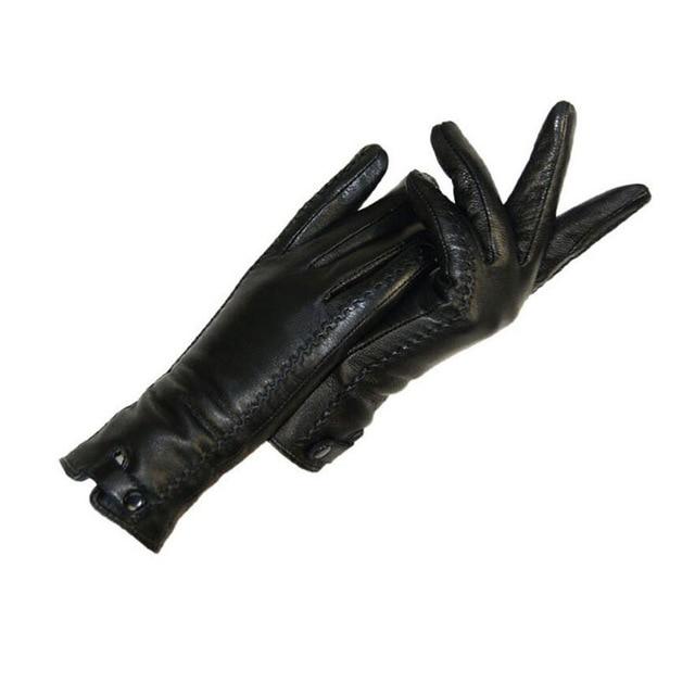 New Women's Gloves Genuine Leather Winter Warm Fluff Woman Soft - FIVE TIGERS 
