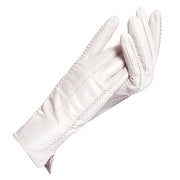 Women Winter White leather gloves