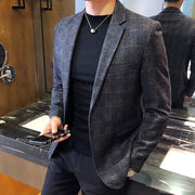 Plaid Blazer British Stylish Male Blazer Suit jacket - FIVE TIGERS 