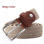 Men Woven Braided Fabric Comfort Stretch Casual Belts