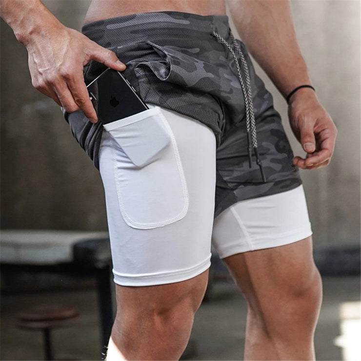 Men's double shorts for running - FIVE TIGERS 