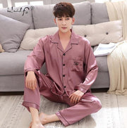 Luxury Pajama suit Satin Silk Pajamas Sets Couple Sleepwear - FIVE TIGERS 