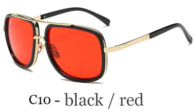 Men Square Metal Sunglasses Retro Sun Glasses