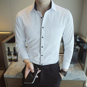 Men Fashion Casual Long Sleeved Shirt