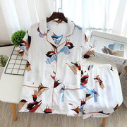 Spring Summer 2020 new 100% cotton long-sleeved trousers ladies pajamas suit sleepwear - FIVE TIGERS 