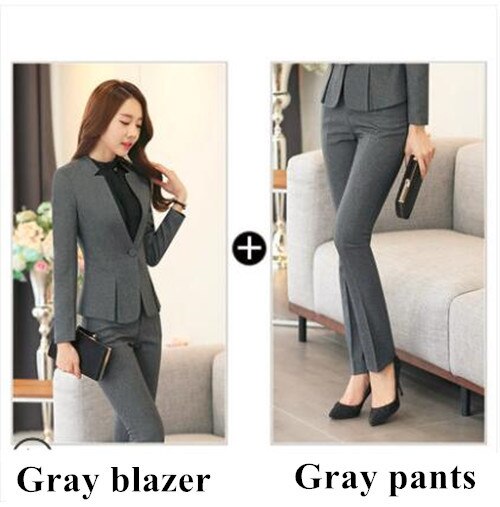 Women Pants Suit Plus Size Work Wear Office Ladies Long Sleeve