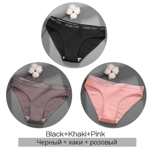 3PCS/Set Women's Underwear Cotton Panty Sexy Panties Female