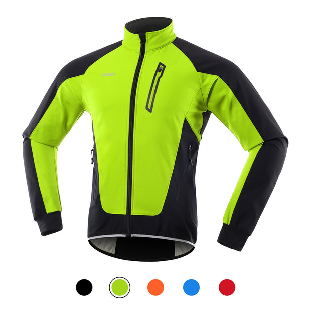 Men Cycling Jacket Waterproof Windproof Thermal Fleece Bike Jersey