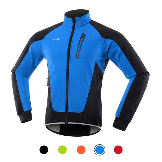 Men Cycling Jacket Waterproof Windproof Thermal Fleece Bike Jersey
