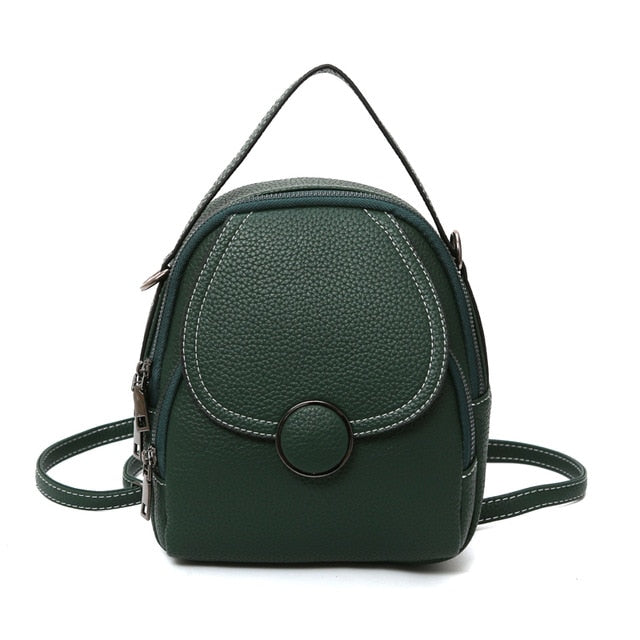 Women Leather Backpack Mini Soft Touch Multi-Function