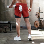 2021 NEW gyms Shorts Men 2 in 1 Sport Shorts