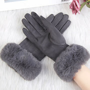 Women Winter Warm Suede Leather Touch Screen Glove