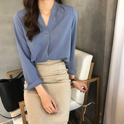 Women chiffon blouse shirt long sleeve women shirts