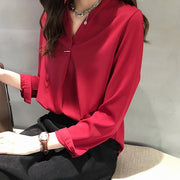 Women chiffon blouse shirt long sleeve women shirts