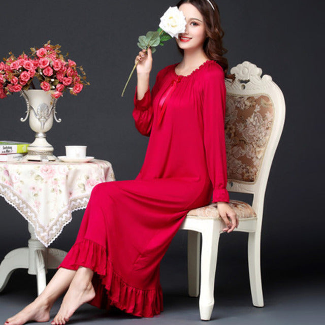 Women Long-Sleeve Cotton Floral Printed Sleepwear