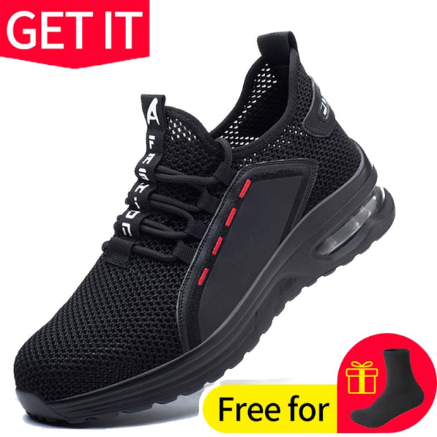 Unisex Work Safety Shoes Anti-Smashing Steel Toe Puncture Proof Sneaker