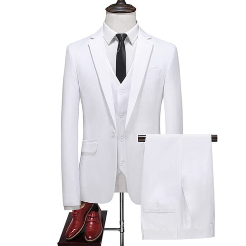 2022 Business Formal Men Suits Solid 1-Button Blazer Pants