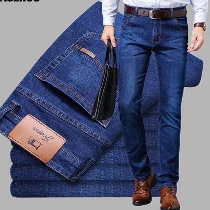 Men Summer Autumn Business Casual Jeans Pants