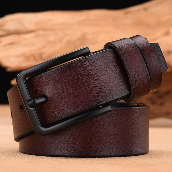 Men Genuine Leather Belts Strap Luxury Pin Buckle Casual Men's Belt