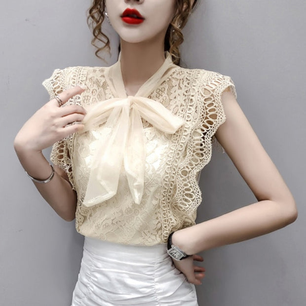 Womens Tops and Blouses Lace Patchwork