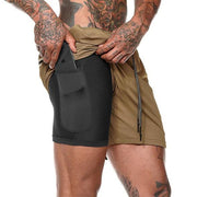 Running Shorts Men 2 In 1 Double-deck Quick Dry GYM Sport Shorts