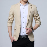 Men Blazer Cotton Slim England Suit Blaser Masculino Male Jacket