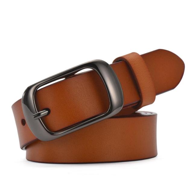 Women Brief Genuine Leather Belt Women Strap Pure Color Belts
