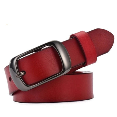 Women Brief Genuine Leather Belt Women Strap Pure Color Belts