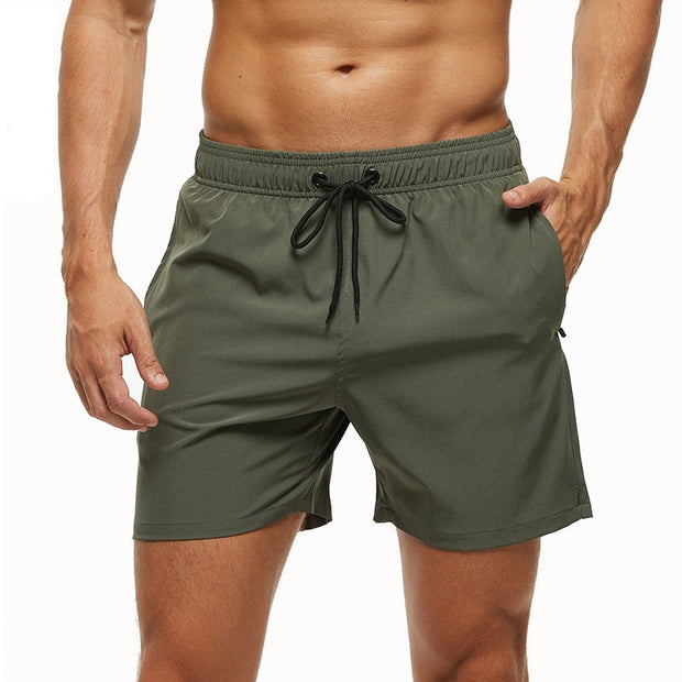 Mens Swim Trunks Quick Dry Beach Shorts with Zipper Pockets