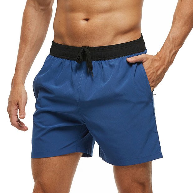 Mens Swim Trunks Quick Dry Beach Shorts with Zipper Pockets