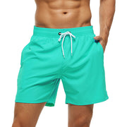 Mens Swim Trunks Quick Dry Beach Shorts with Zipper Pockets