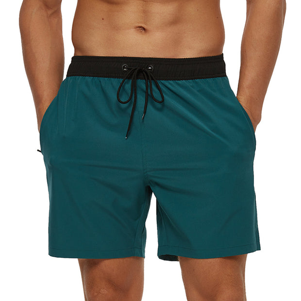 Mens Swim Trunks Quick Dry Beach Shorts with Zipper Pockets