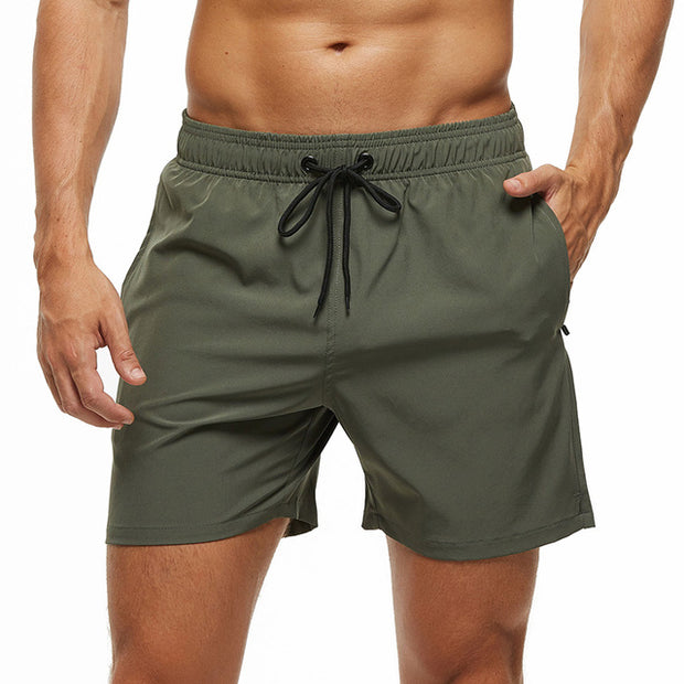 Mens Swim Trunks Quick Dry Beach Shorts with Zipper Pockets