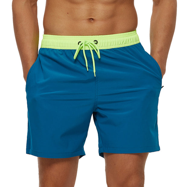 Mens Swim Trunks Quick Dry Beach Shorts with Zipper Pockets