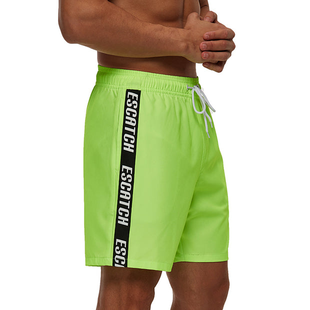 Mens Swim Trunks Quick Dry Beach Shorts with Zipper Pockets