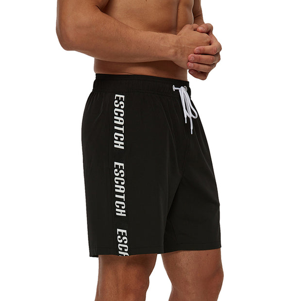 Mens Swim Trunks Quick Dry Beach Shorts with Zipper Pockets